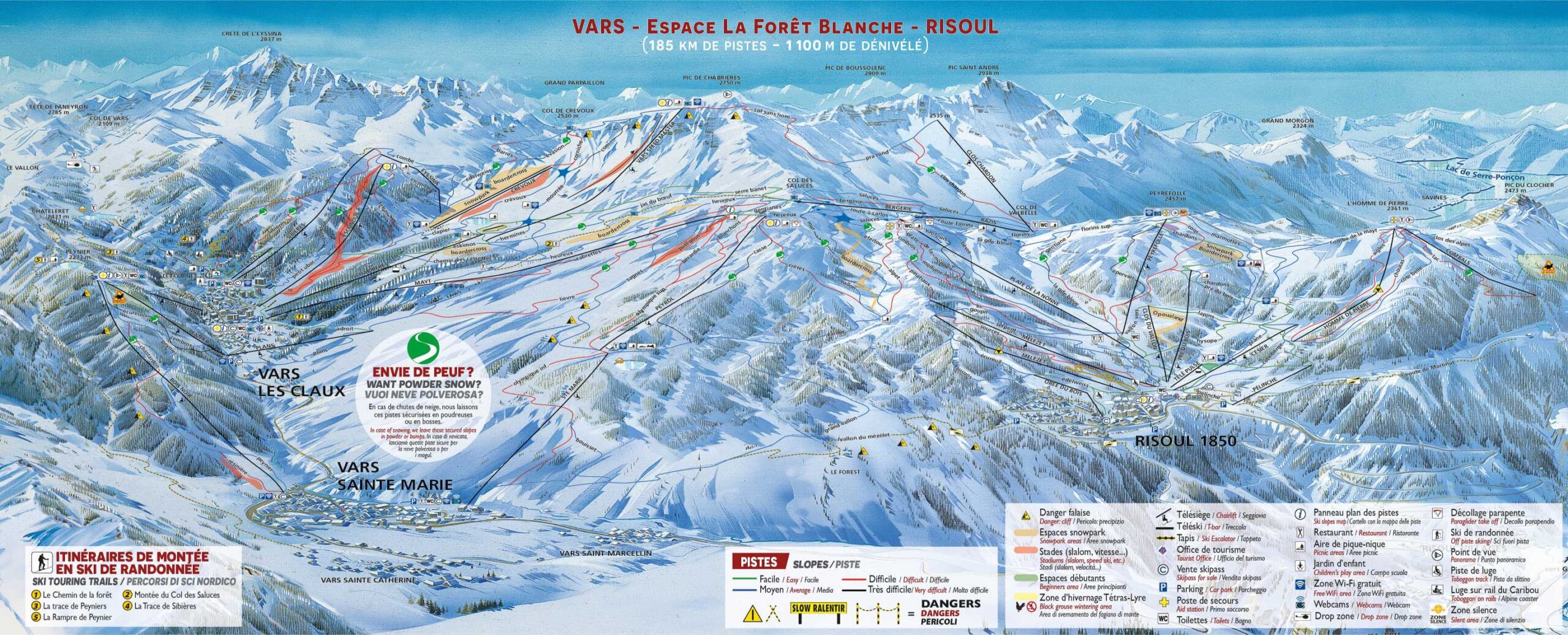 Plan des pistes du vars 