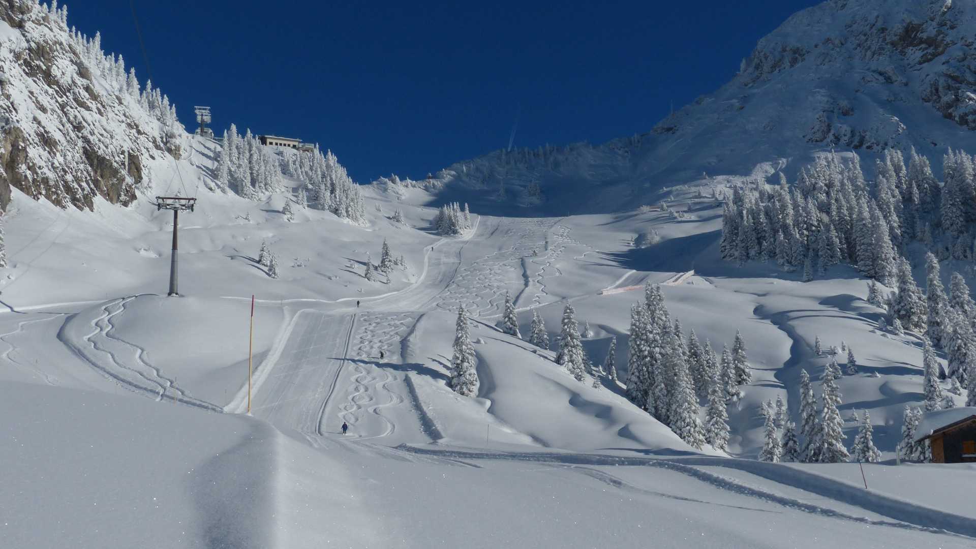 Piste de ski en montagne