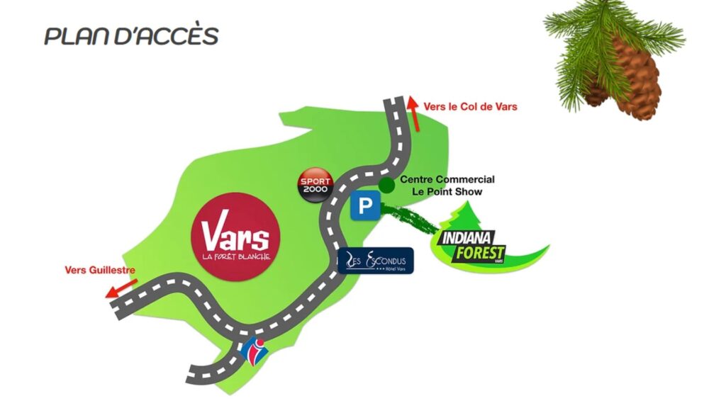 Plan d'accès pour indiana forest à Vars